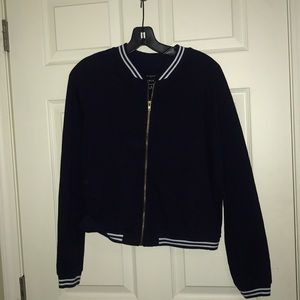Navy Blue Bomber Jacket